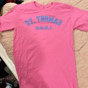 Small St. Thomas pink shirt